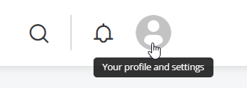 Profile menu on the intranet homepage