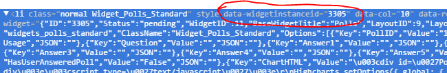 Inspecting a widget to find its instance ID