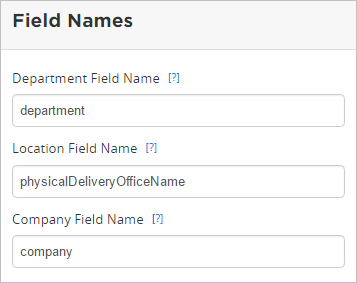 LDAP organisation field names