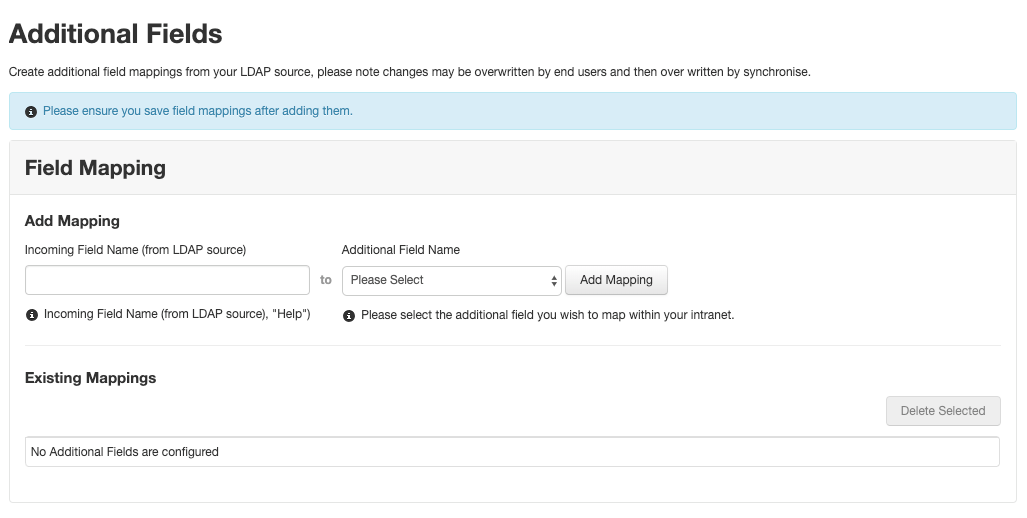 Mapping custom Active Directory fields to additional fields