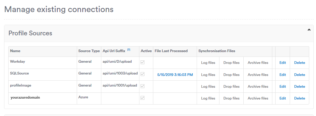 Editing an existing profile source