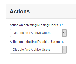 User handling options for disabled and missing users