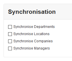 Organisation synchronisation options