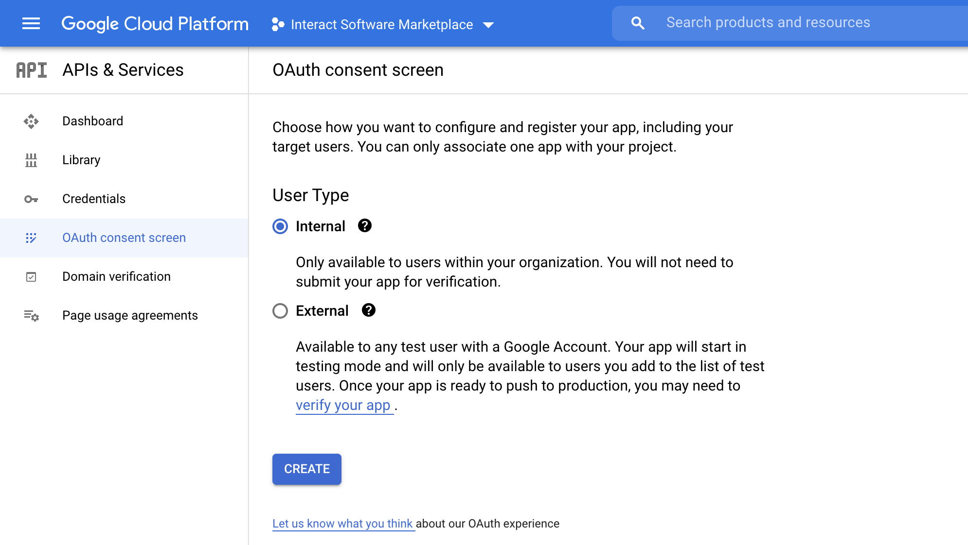 OAuth consent screen