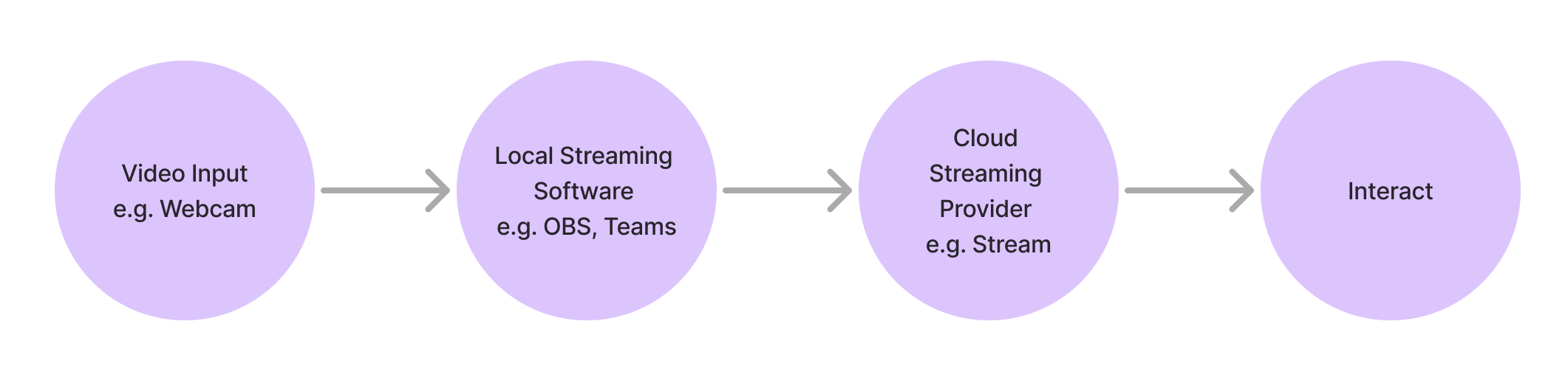 Diagram of the key components for live streaming