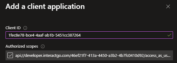 Add authorized client applications