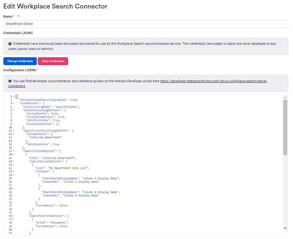 Change Credentials and Clear Credentials options when editing a connector
