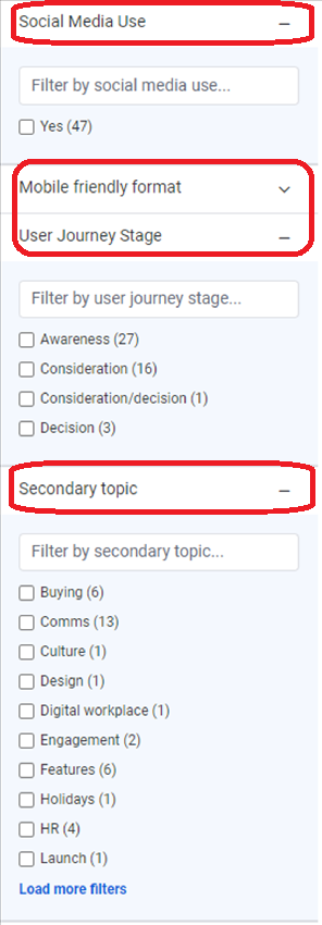 Filters flyout including custom column values