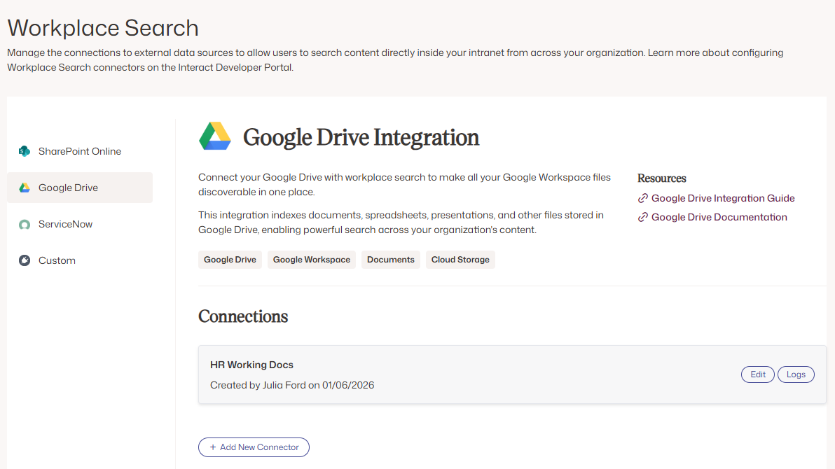 Native connector log viewer