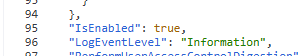 Logging level in the connector config