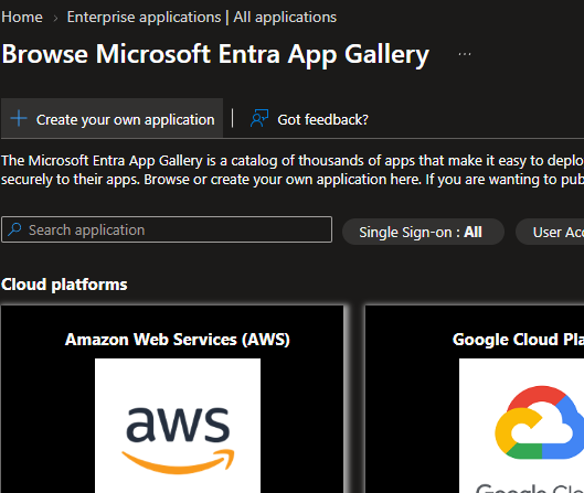 Create your own application option