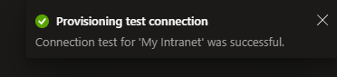 Successful connection notification