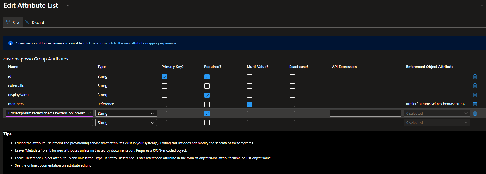 Adding the groupType attribute