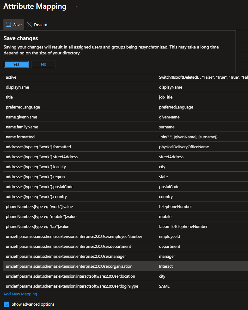 Adding the three user mappings