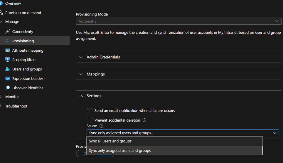 Add scoping filters option