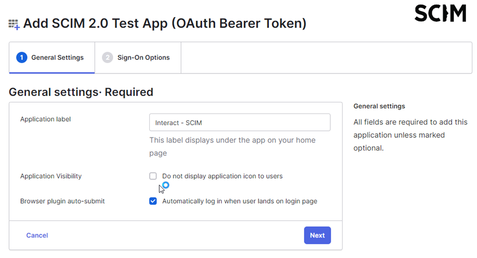 Application label configuration