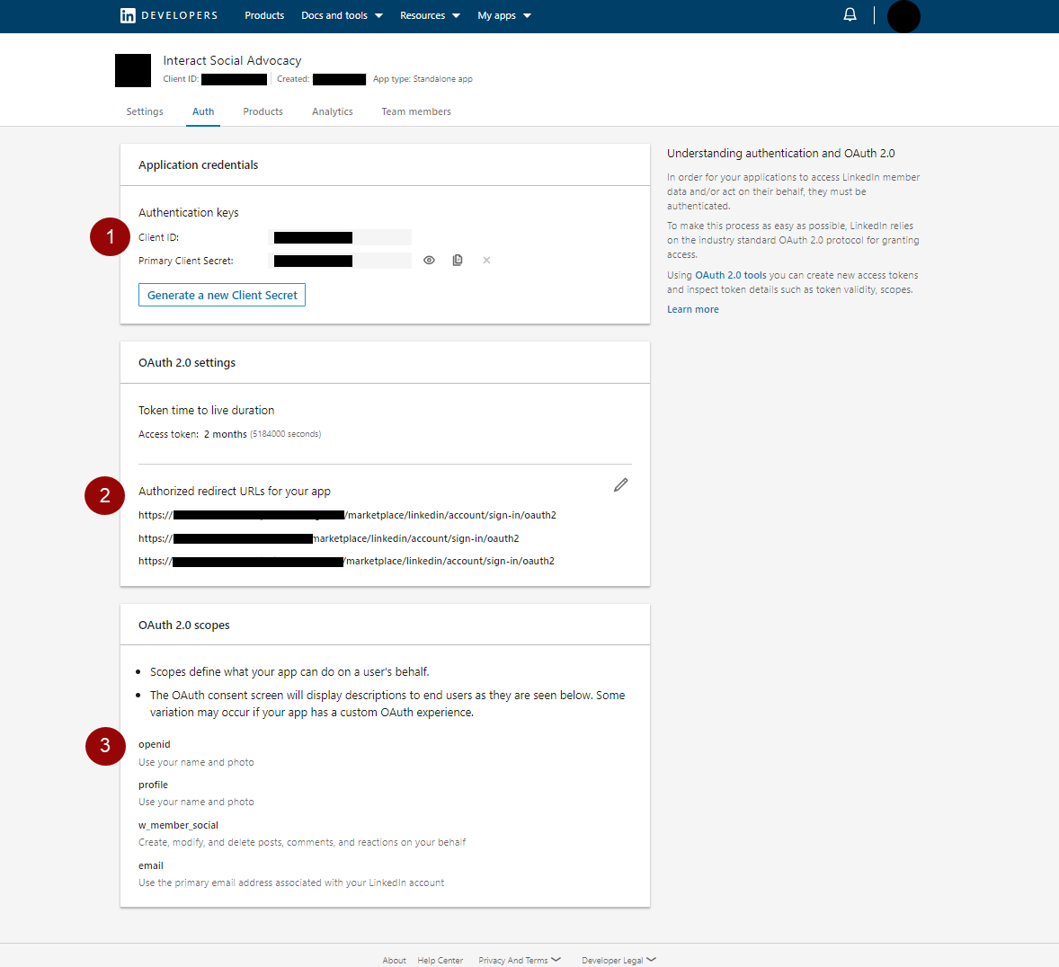 LinkedIn app settings