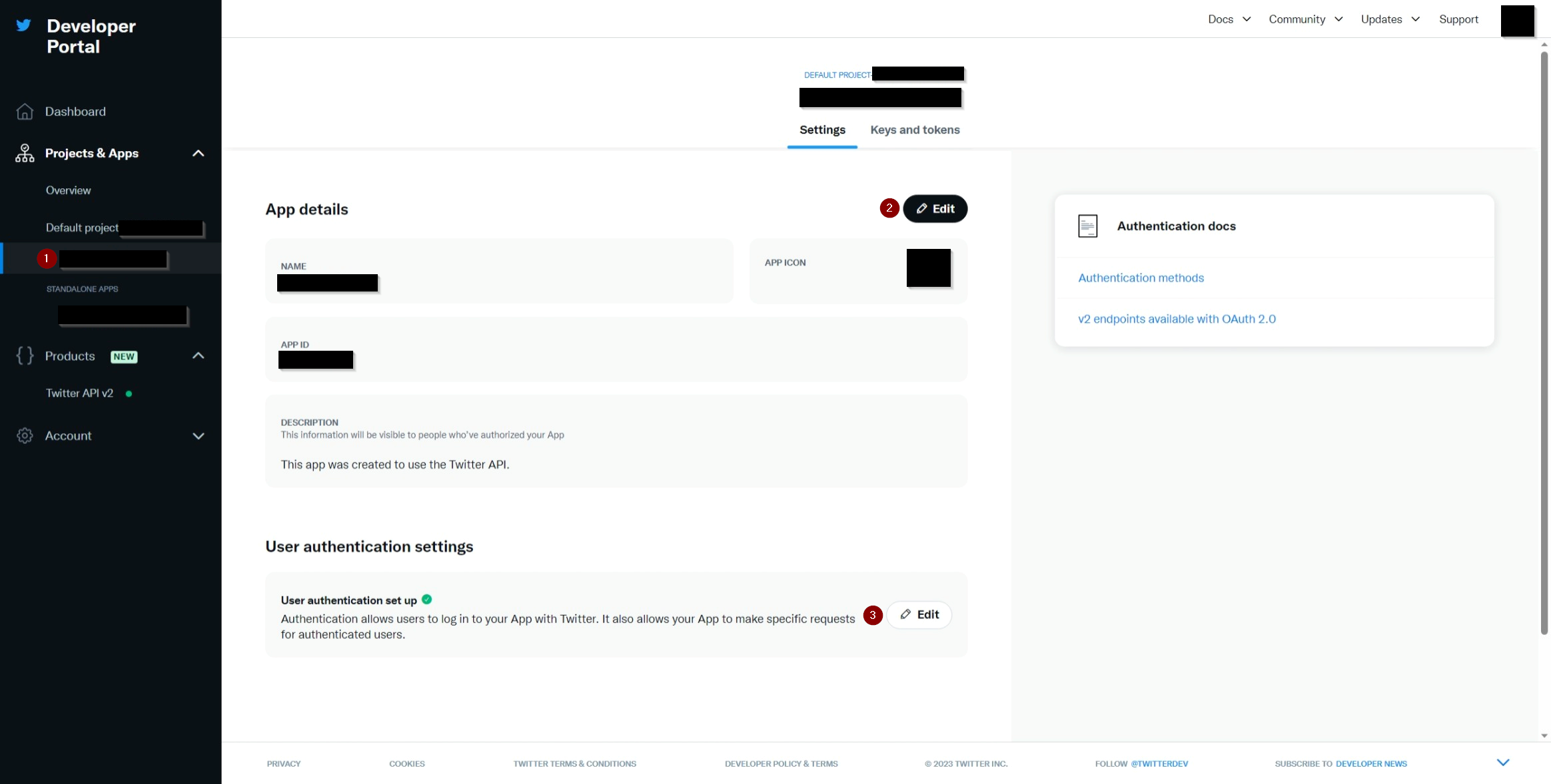 X app authentication secret