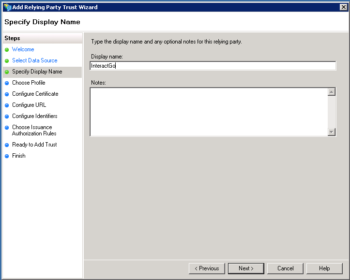 Specify display name in ADFS