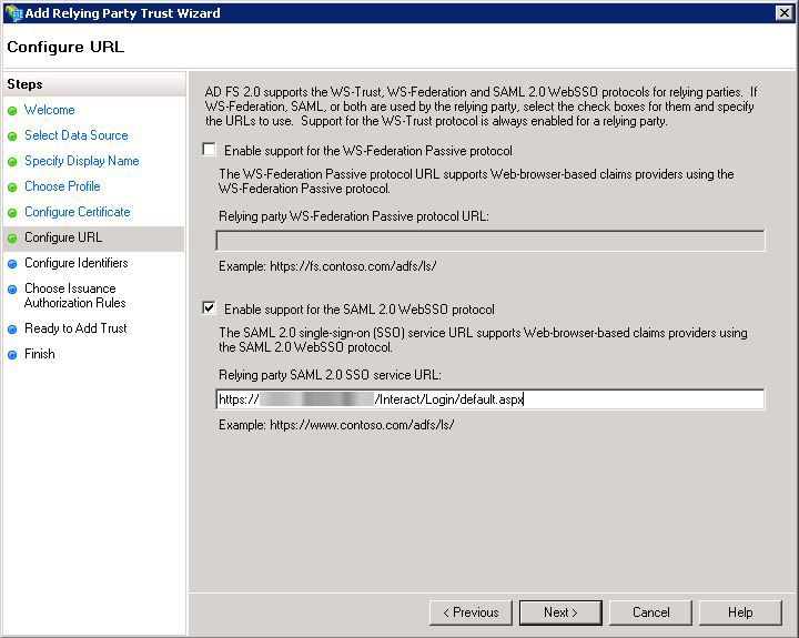 Enable SAML 2.0 WebSSO protocol