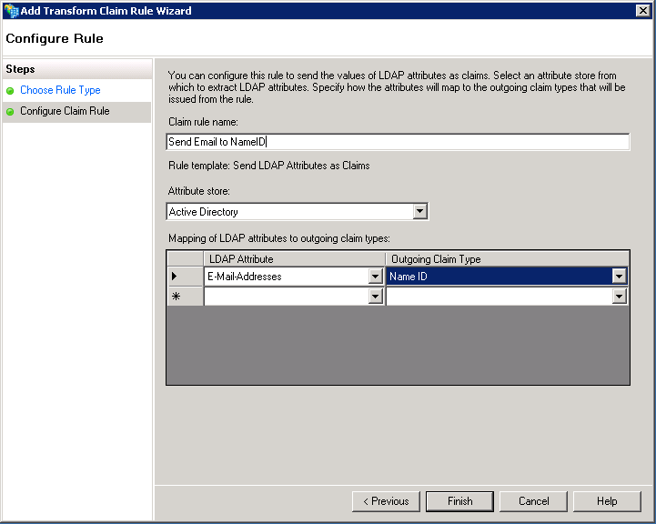 Configure claim rule properties
