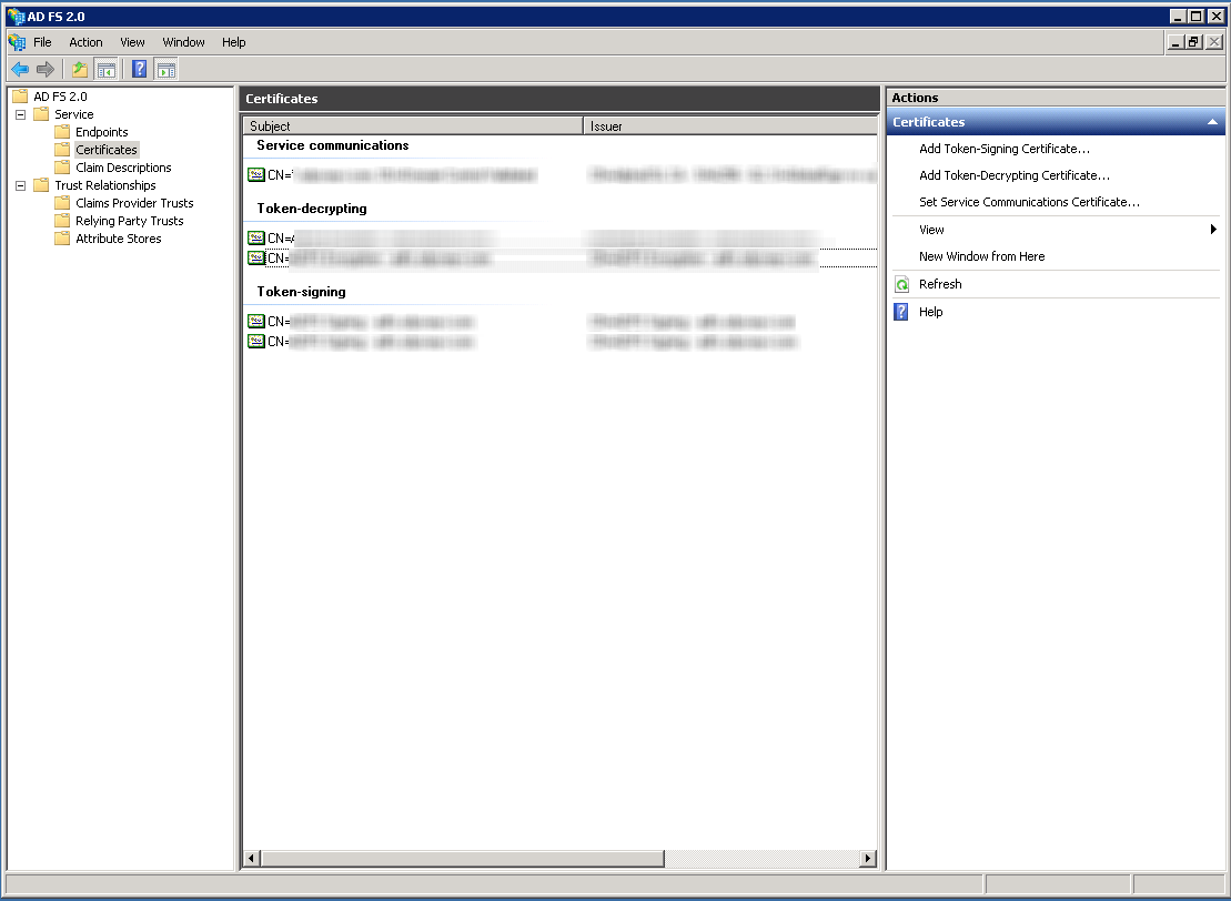 Export token-signing certificate
