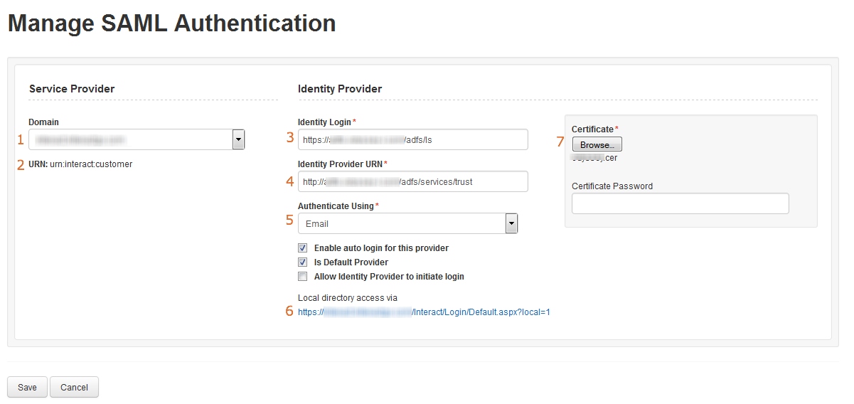 Manual IdP configuration in Interact