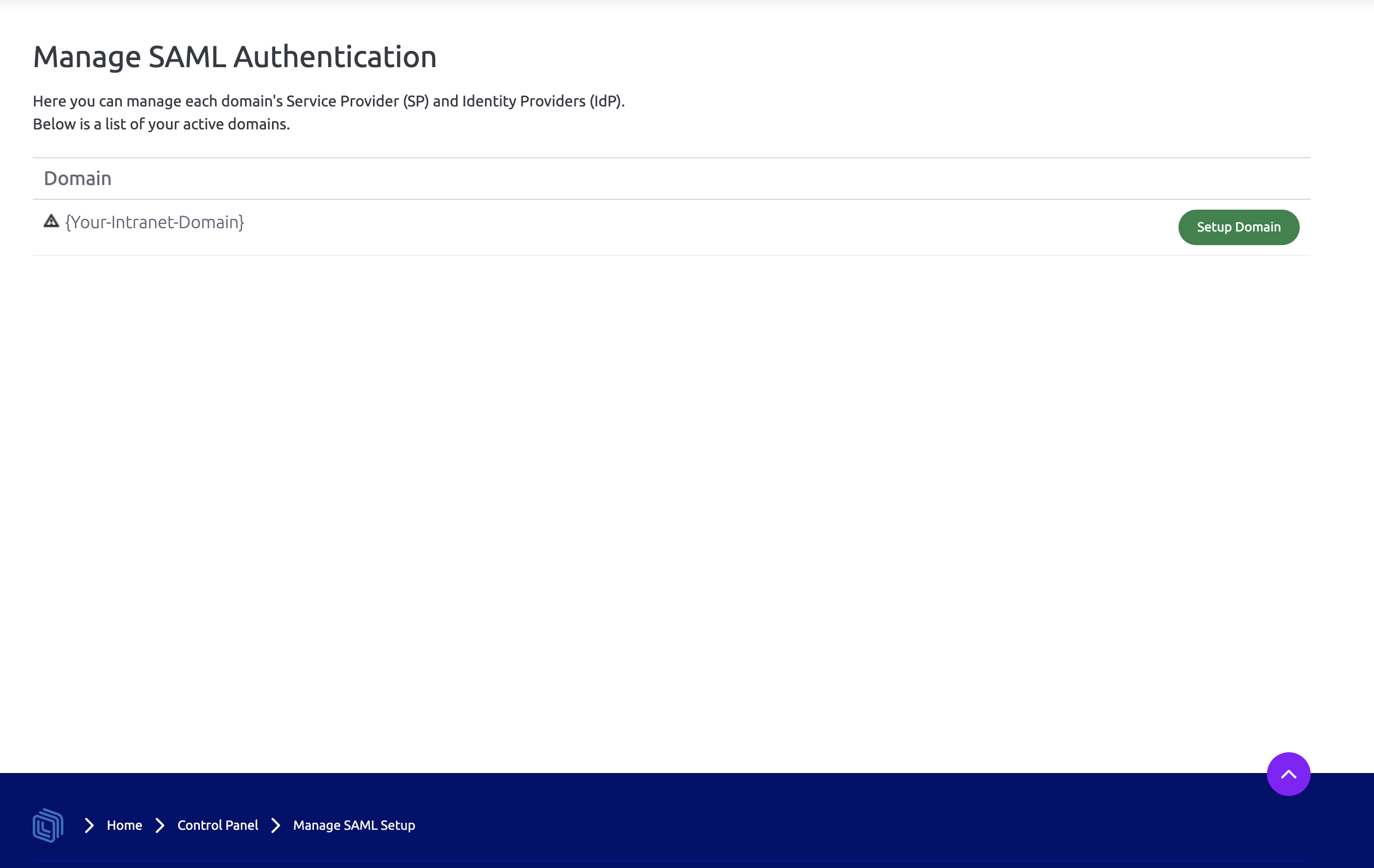 Set up domain in Interact