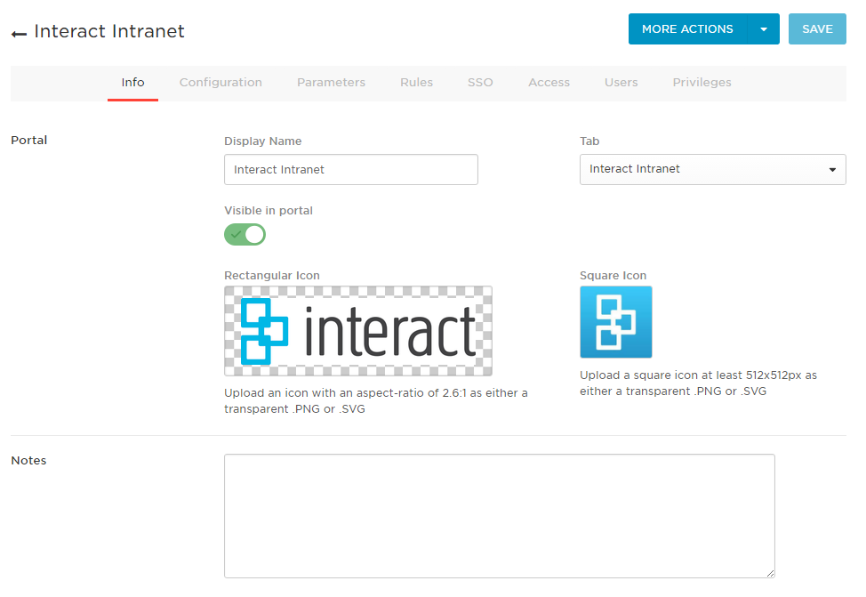 Interact app added in OneLogin