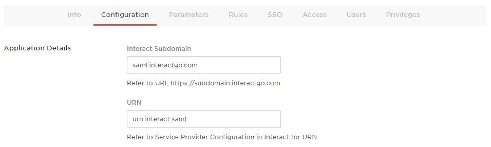 OneLogin Configuration screen