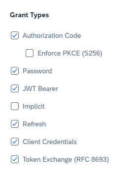 Grant types configuration